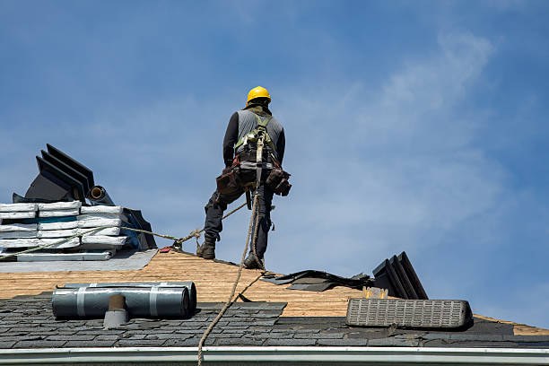 Professional Gutter Installation technician working in Dacono, CO